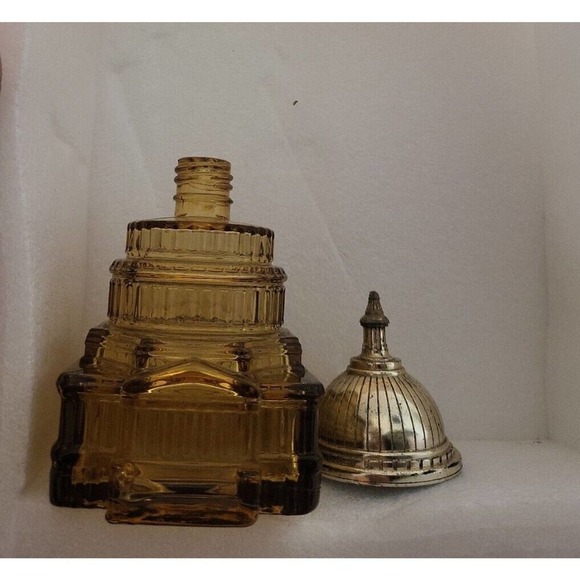 Vintage Avon Bottle 3-Tier Capitol Building Amber Aftershave Perfume Cologne - Picture 8 of 8